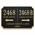 Personalized ADU Address Sign, Main House and Garden Cottage Wayfinding Brass Plaque