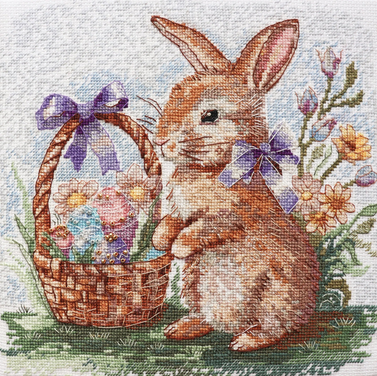 In Search of a Holiday Easter Bunny Counted Cross-Stitch Kit by Abris Art AH-201