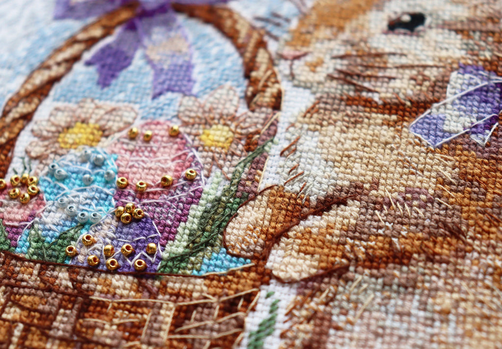 In Search of a Holiday Easter Bunny Counted Cross-Stitch Kit by Abris Art AH-201