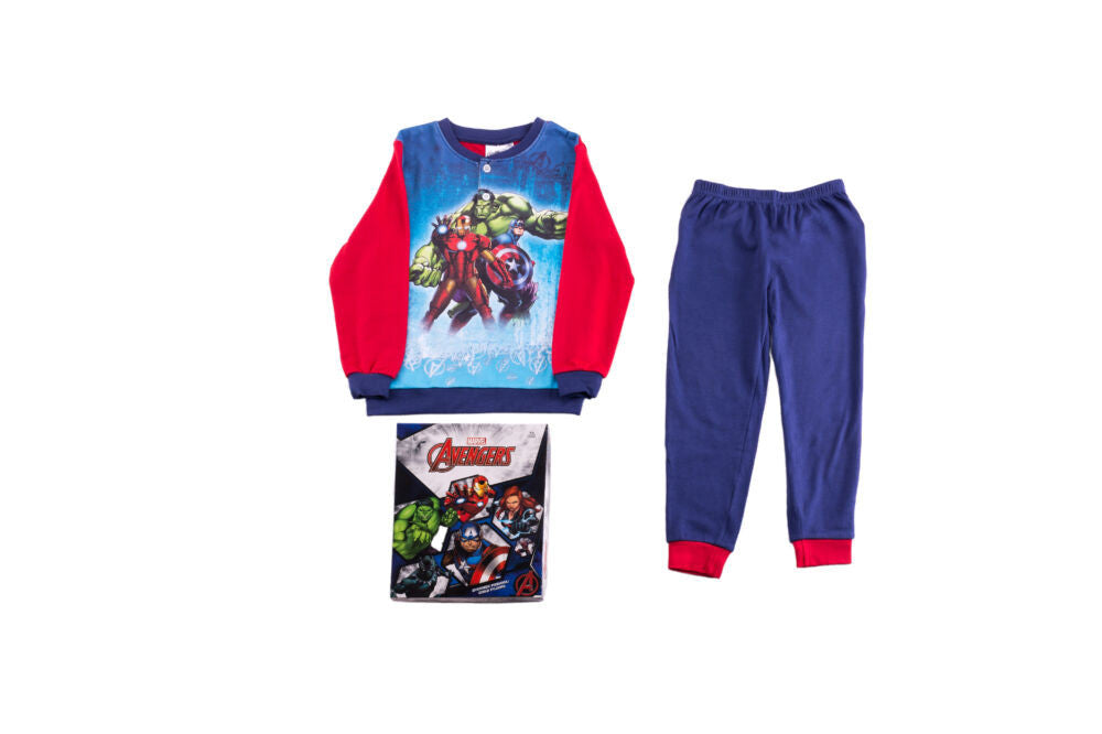 Thick cotton children's pajamas - Avengers - navy blue-red - 110