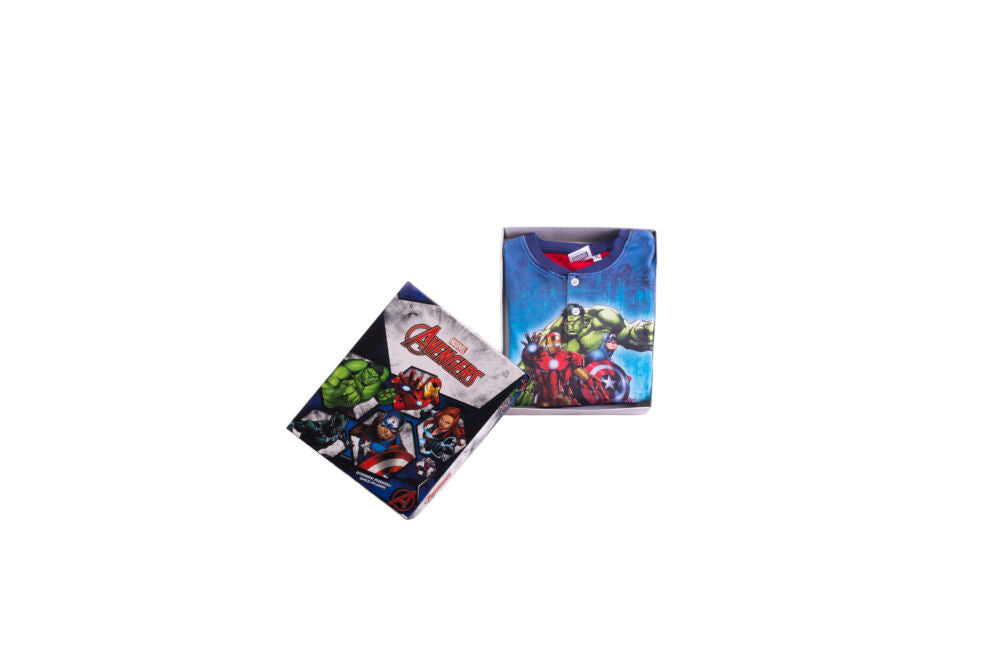 Thick cotton children's pajamas - Avengers - navy blue-red - 110