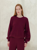 Cashmere Mix Balloon Sleeve Crewneck