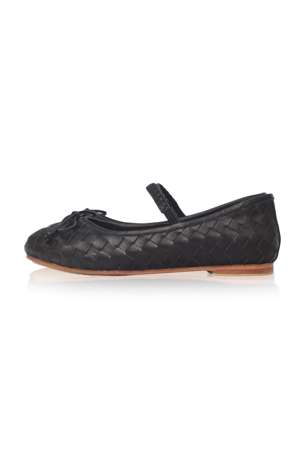 Marisol Woven Leather Ballet Flats - Leather Shoes at Dealshubindia