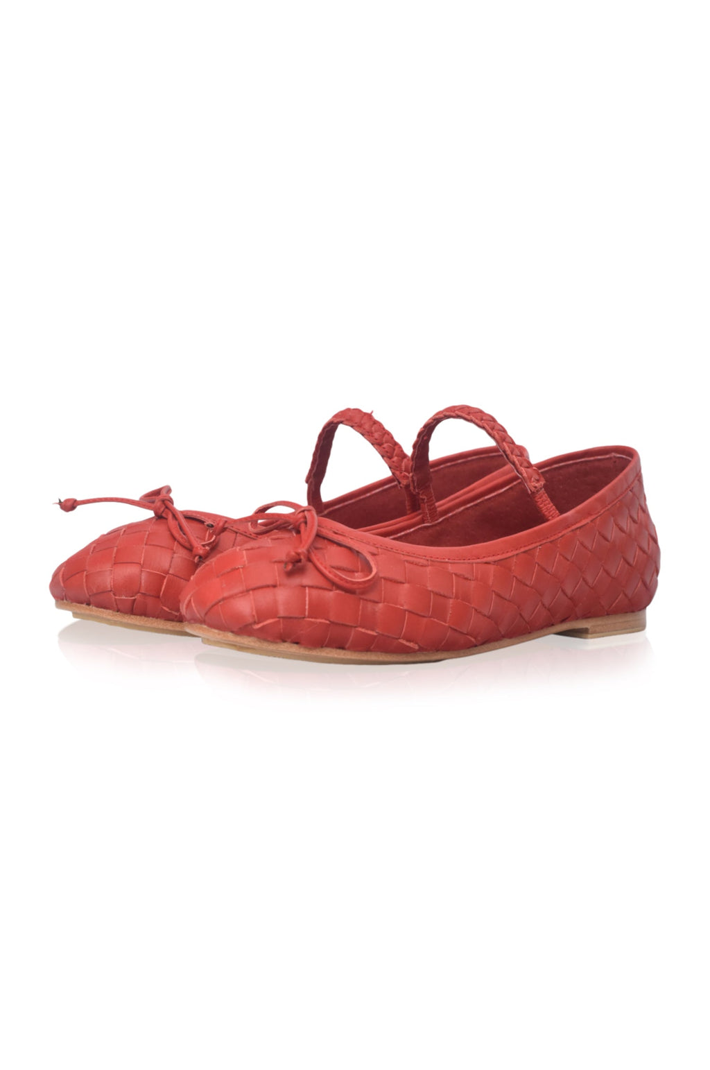 Marisol Woven Leather Ballet Flats - Leather Shoes at Dealshubindia