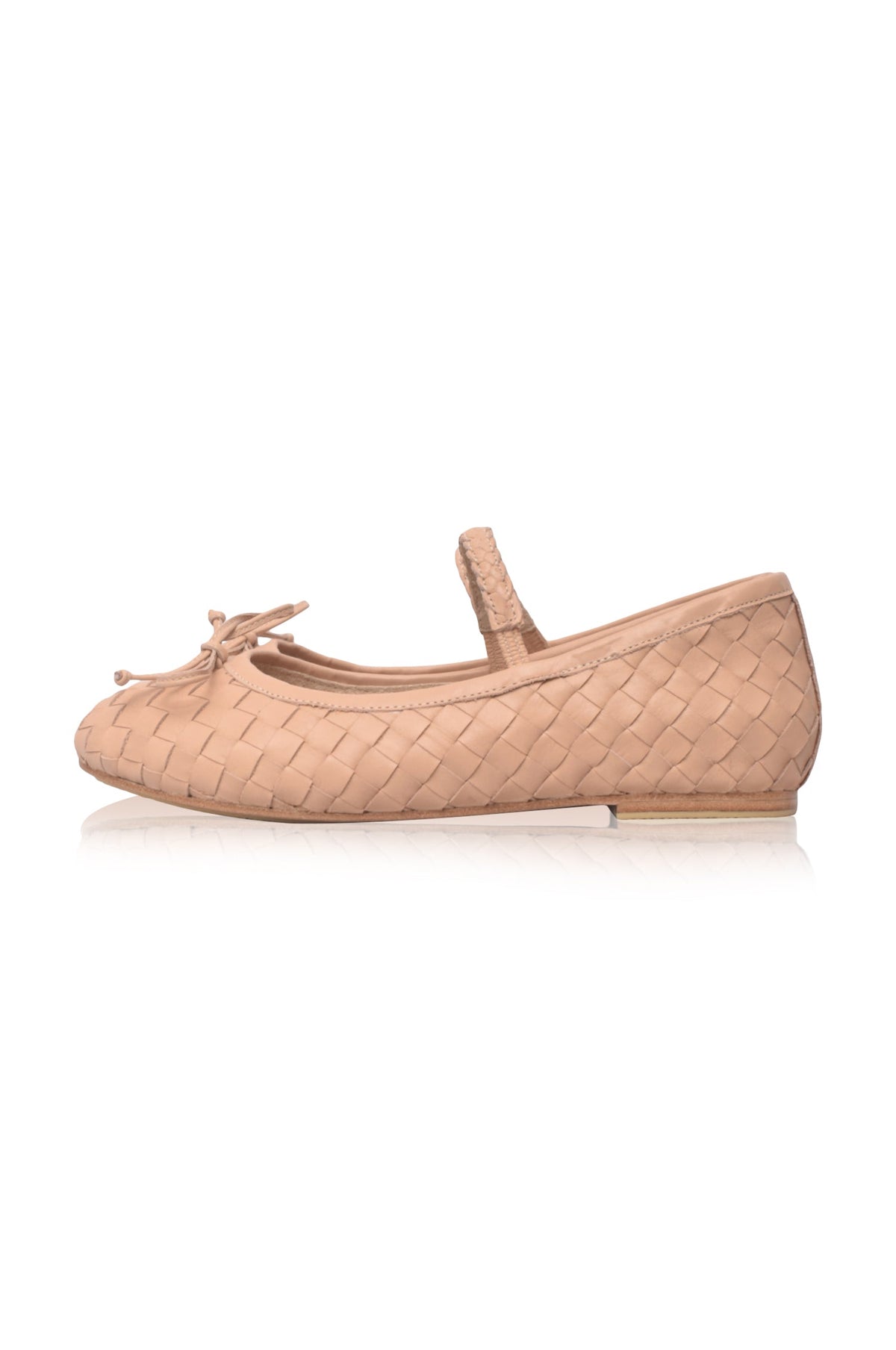 Marisol Woven Leather Ballet Flats - Leather Shoes at Dealshubindia