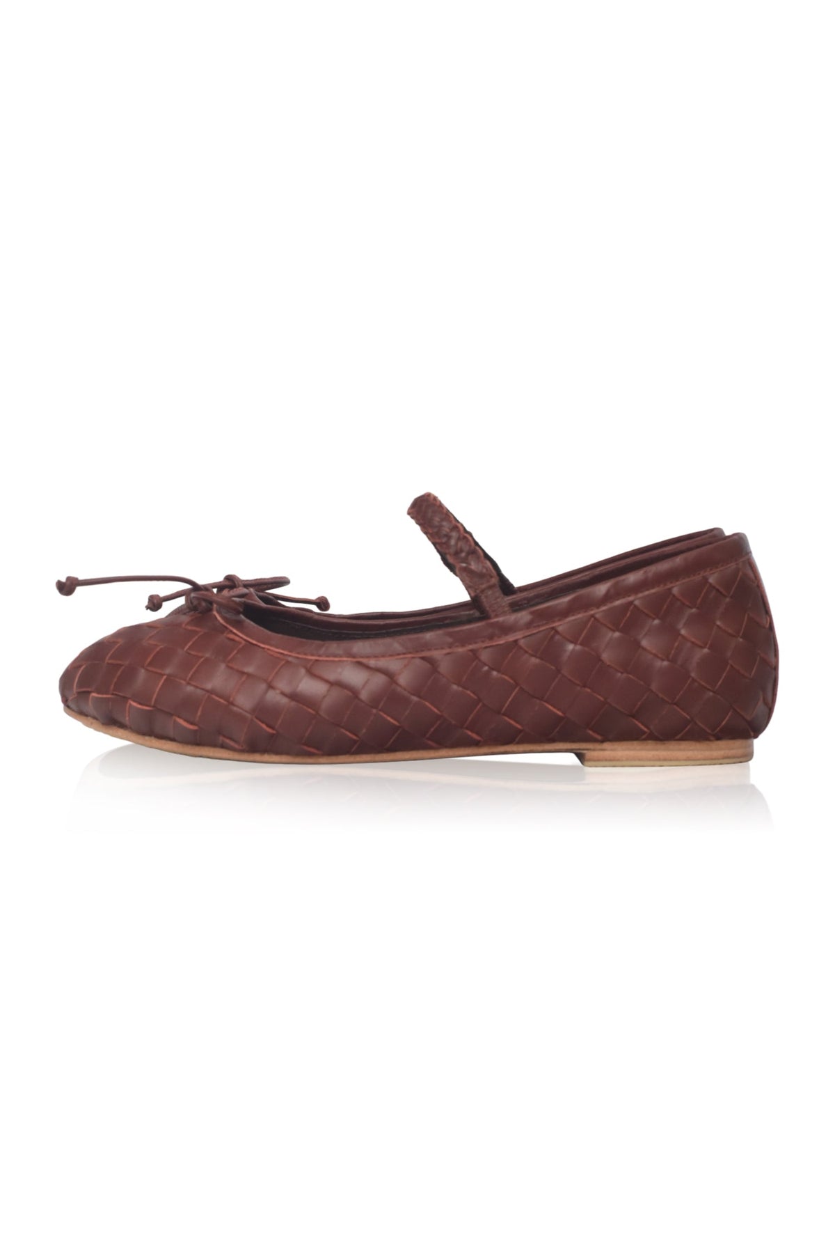 Marisol Woven Leather Ballet Flats - Leather Shoes at Dealshubindia