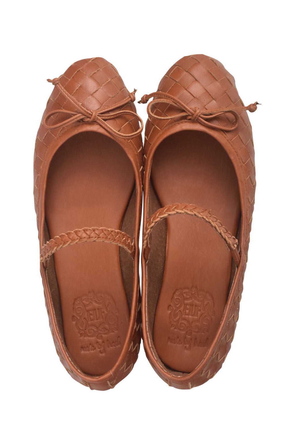 Marisol Woven Leather Ballet Flats - Leather Shoes at Dealshubindia
