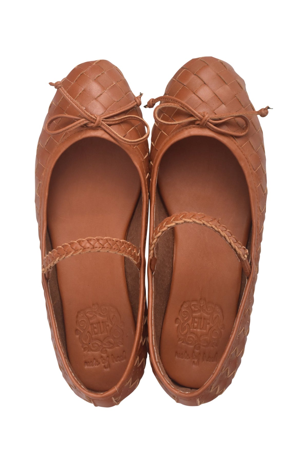 Marisol Woven Leather Ballet Flats - Leather Shoes at Dealshubindia