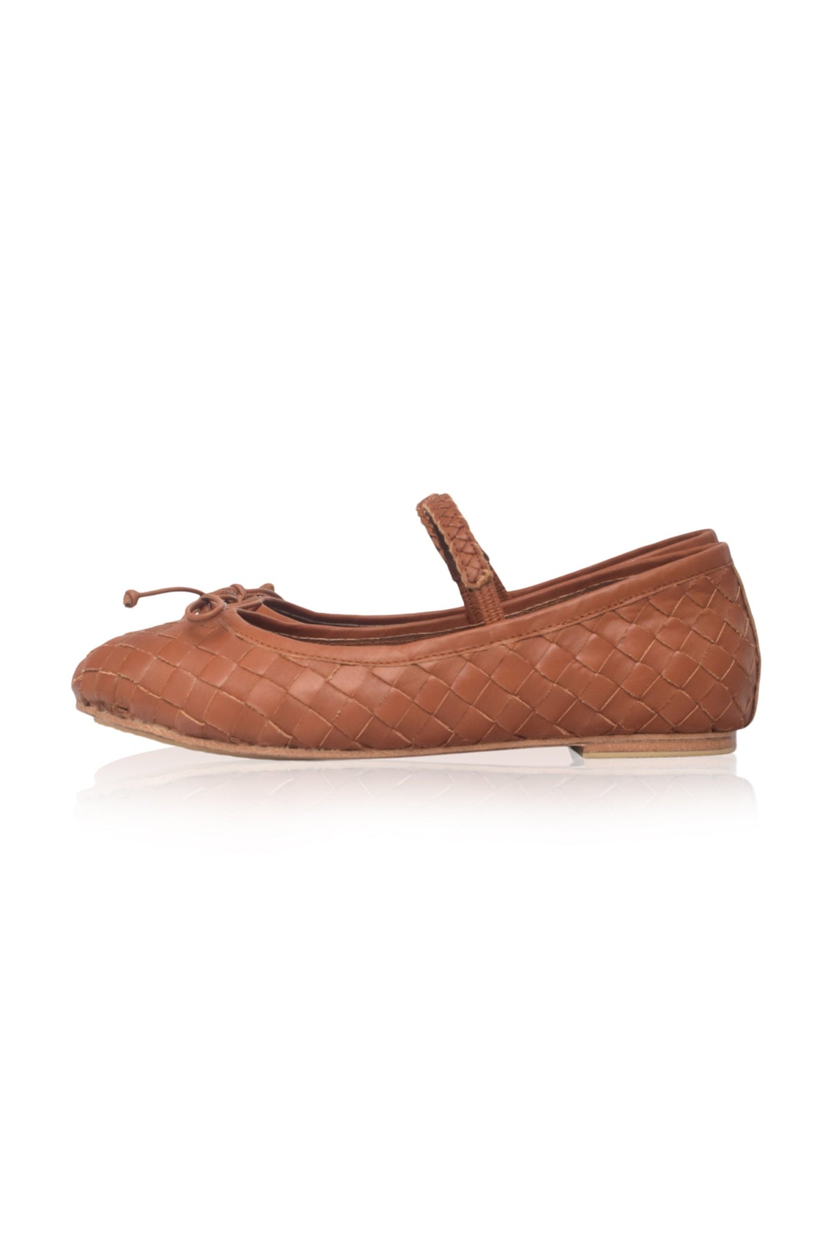 Marisol Woven Leather Ballet Flats - Leather Shoes at Dealshubindia