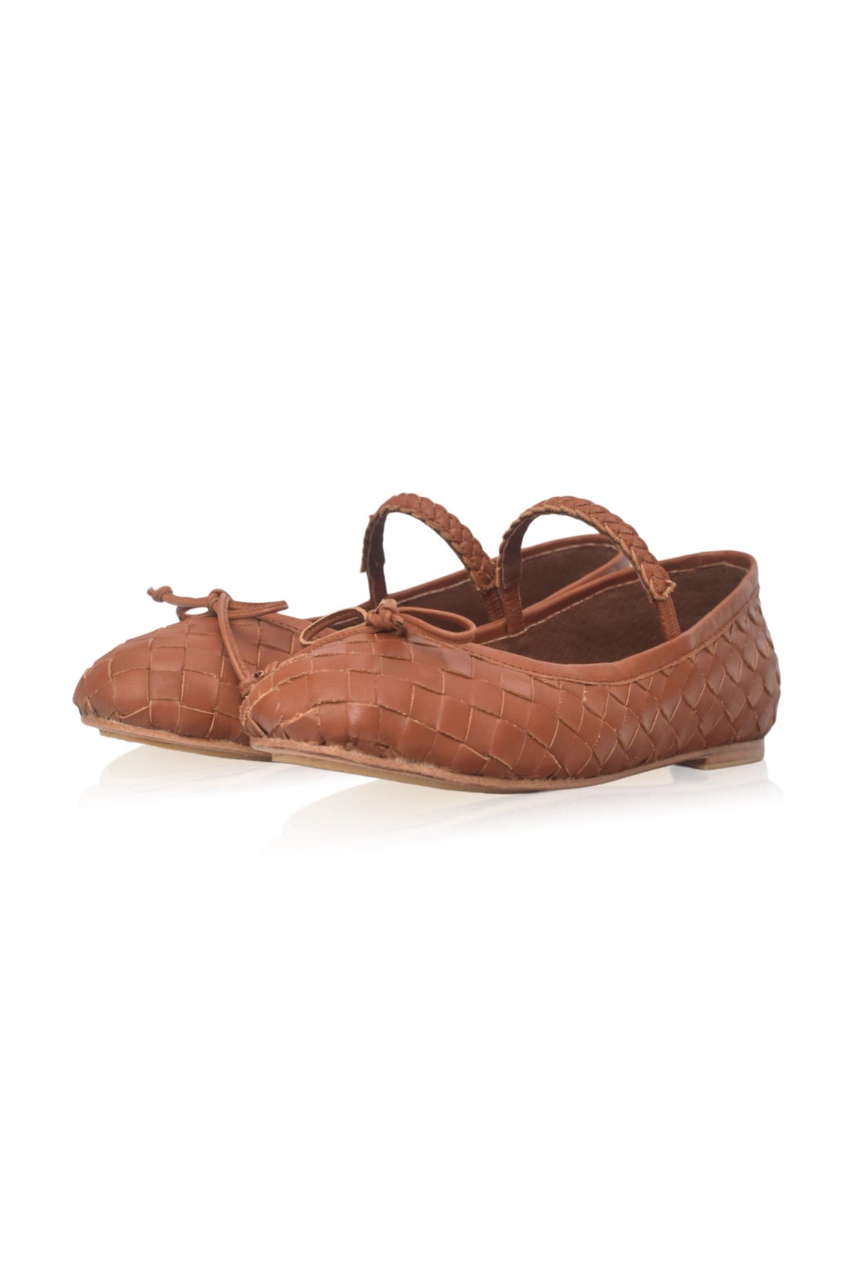 Marisol Woven Leather Ballet Flats - Leather Shoes at Dealshubindia