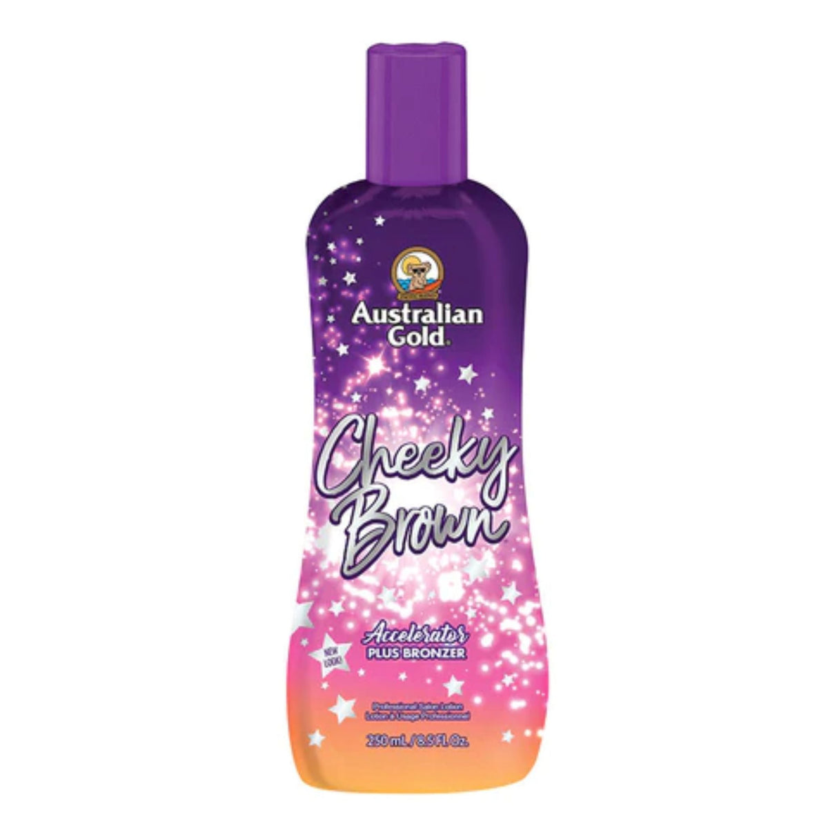 Australian Gold Cheeky Brown natural bronzer in purple-capped squeeze bottle