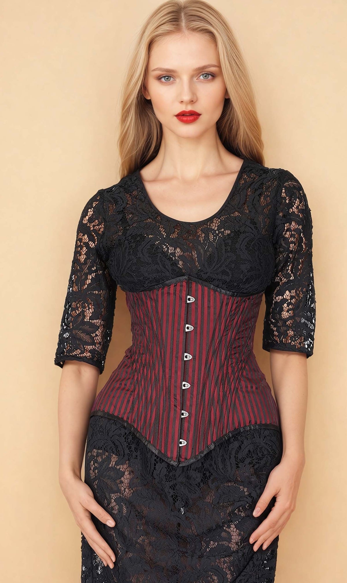 Miles Maroon Underbust Corset