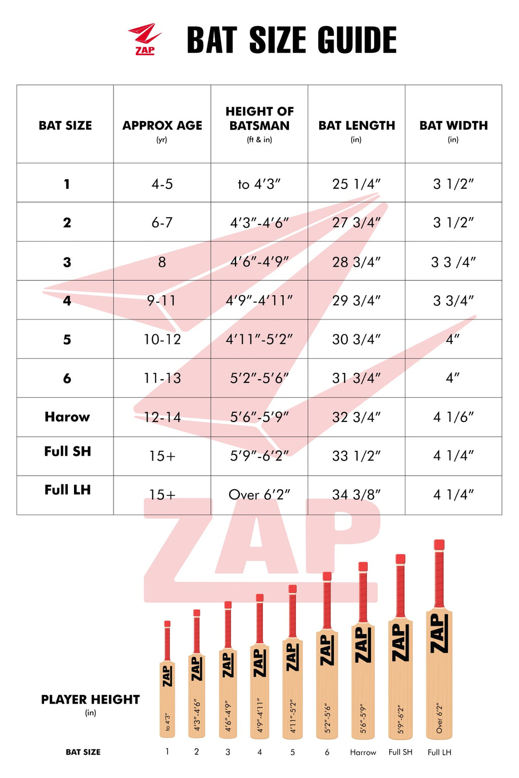ZAP Classic Novice English Willow Bat