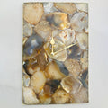 Brown Crystal Agate Rectangular Wall Clock-0