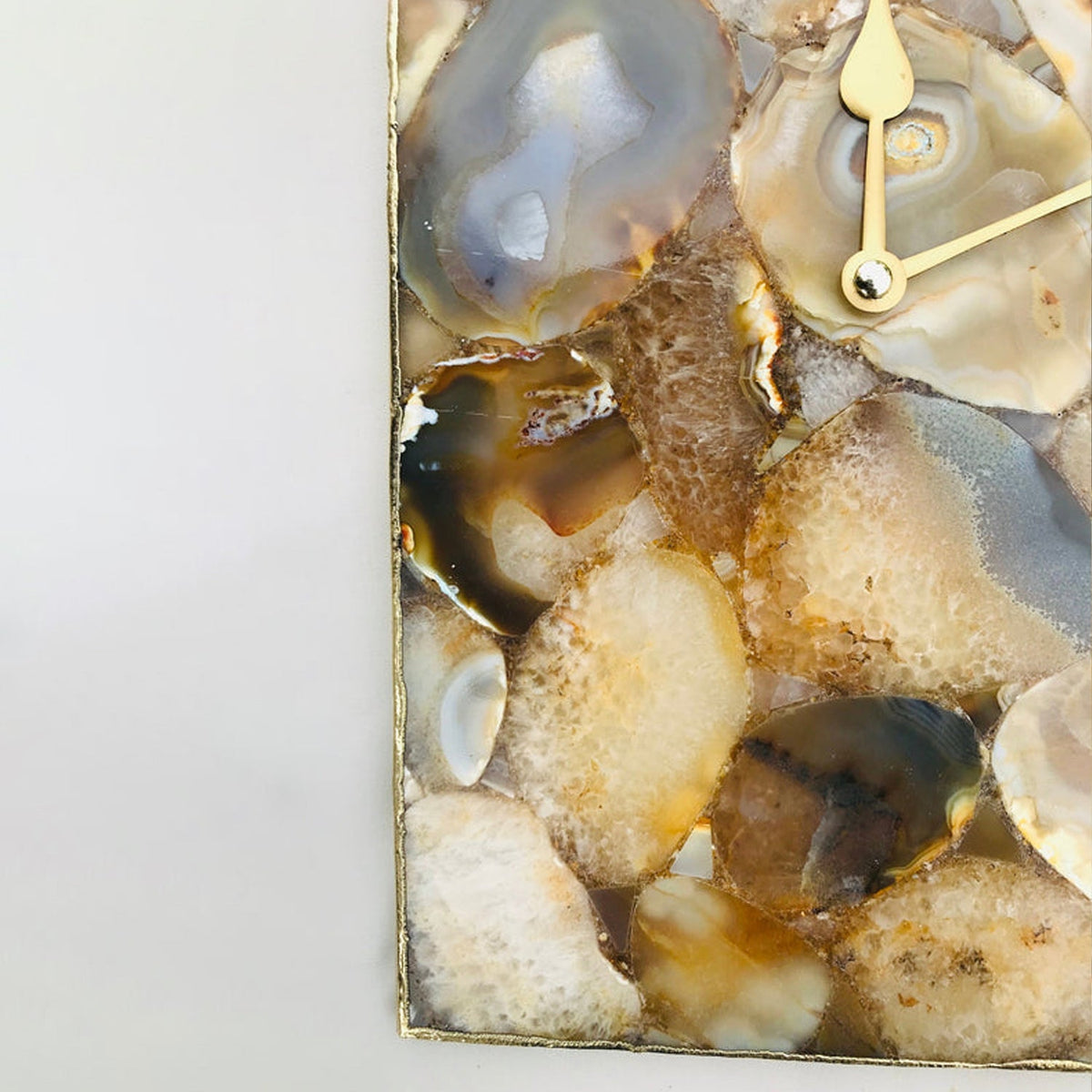 Brown Crystal Agate Large Wall Clock