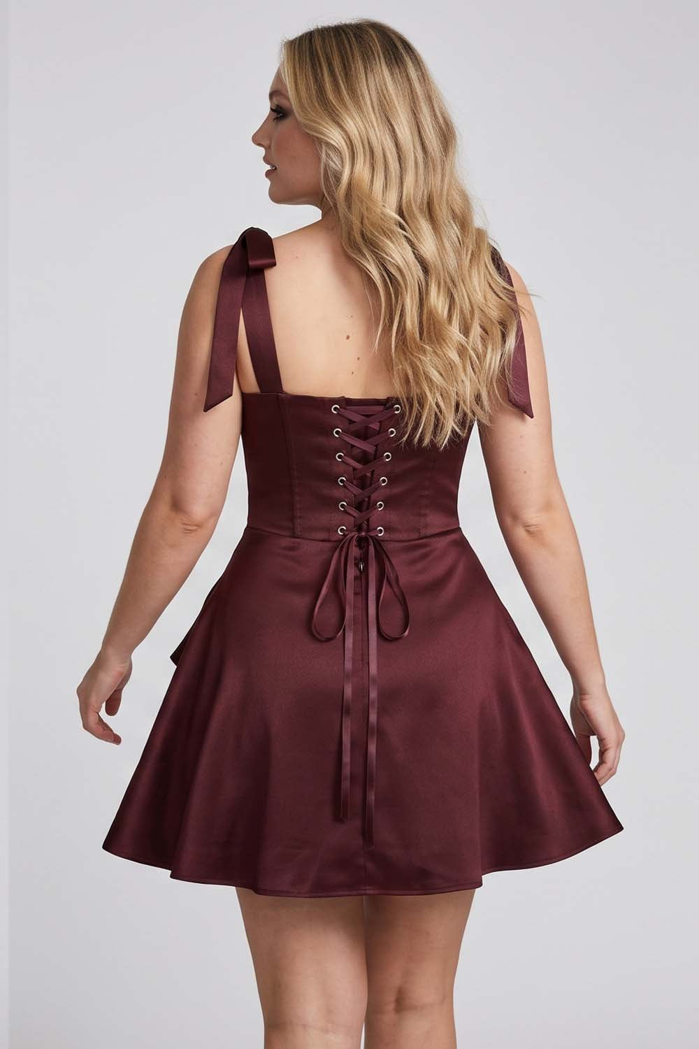 CARMILLA Corset Dress - Dark Maroon