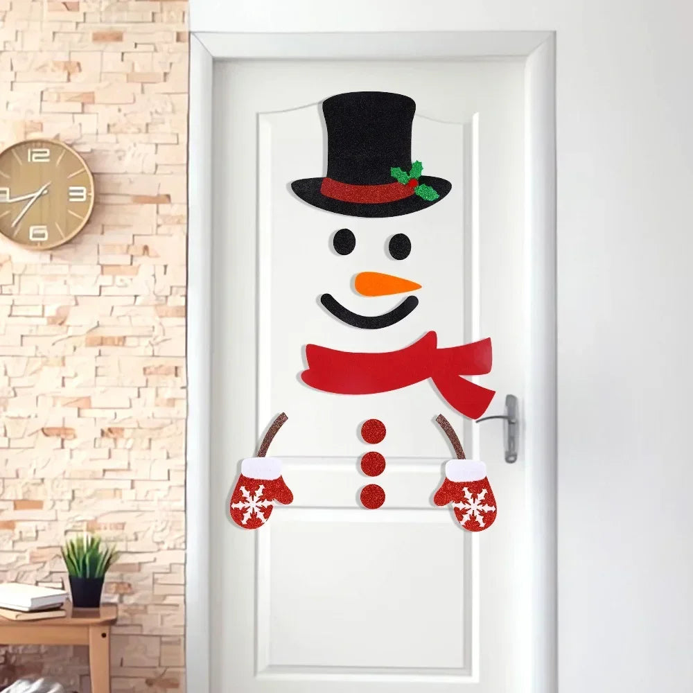 Christmas Door Window Stickers - Occasions > Christmas > Christmas Wreaths & Garlands at Dealshubindia