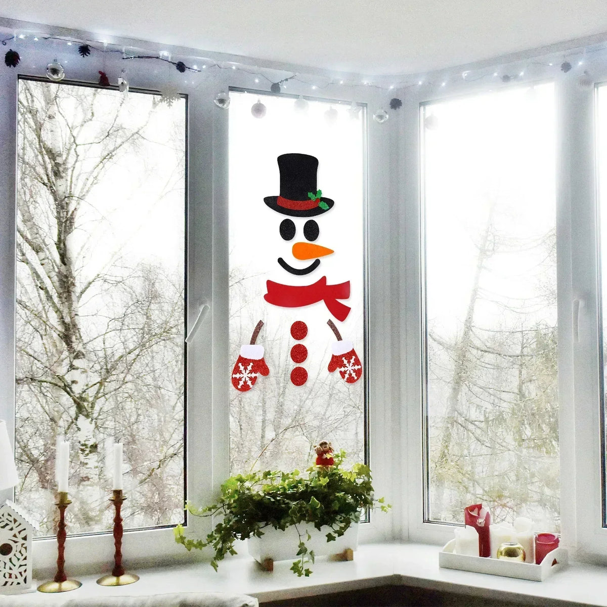 Christmas Door Window Stickers - Occasions > Christmas > Christmas Wreaths & Garlands at Dealshubindia
