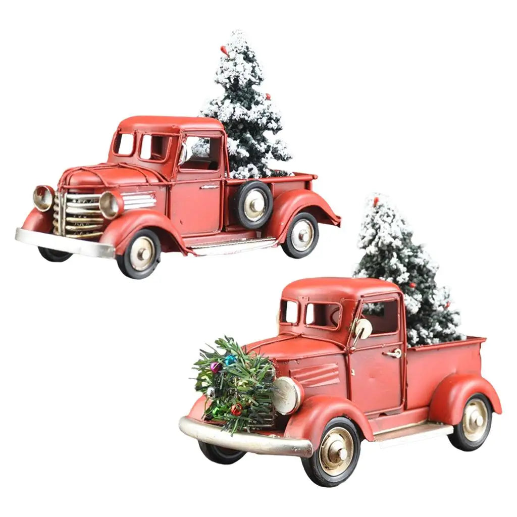 Wooden Farmhouse Christmas Truck Ornament with Christmas Tree - Holiday Ornaments at Dealshubindia