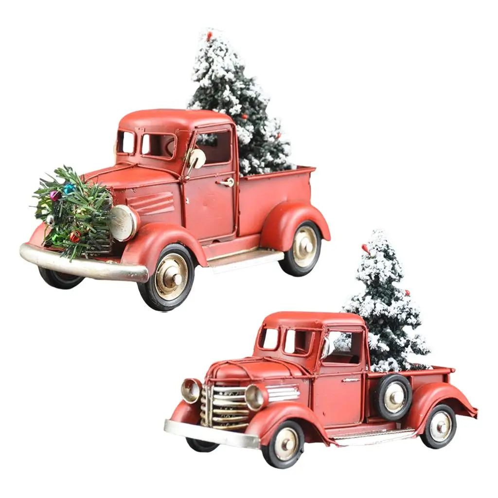 Wooden Farmhouse Christmas Truck Ornament with Christmas Tree - Holiday Ornaments at Dealshubindia