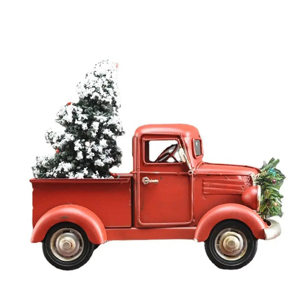 Wooden Farmhouse Christmas Truck Ornament with Christmas Tree - Holiday Ornaments at Dealshubindia