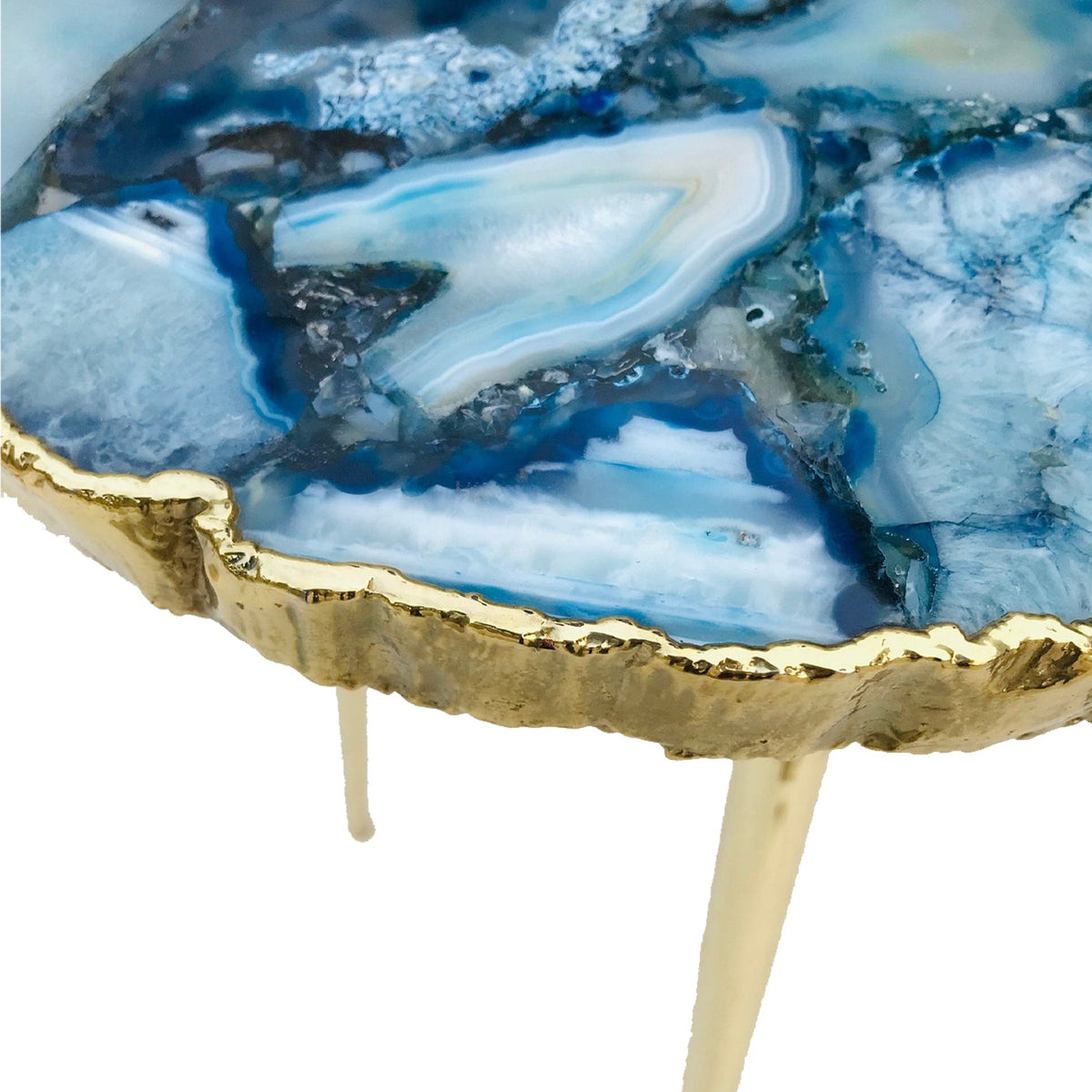 Blue Agate Side Table, Organic Edge