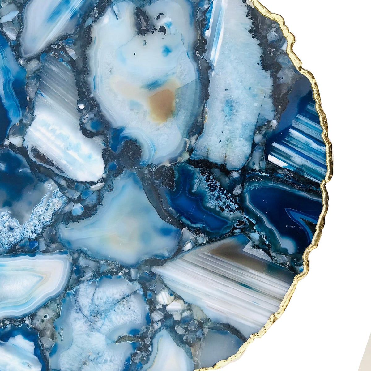 Blue Agate Side Table, Organic Edge