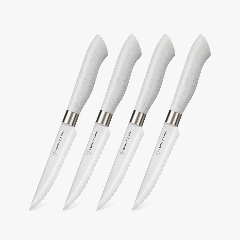 EcoCut 4 Piece Steak Knife Set, Grey - Kitchen Knives at Dealshubindia