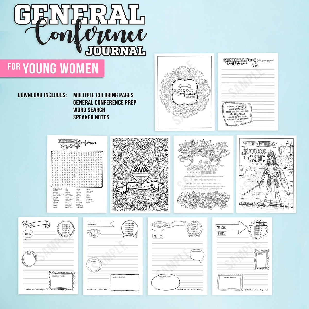 General Conference Journal Packet  - Instant Download