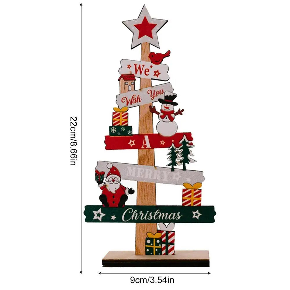 Desktop Christmas Tree Santa Claus DIY Decoration Wooden Christmas - Occasions > Christmas > Christmas Decorations at Dealshubindia