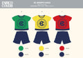 Enrico Coveri short-sleeved summer baby pajamas - 100% cotton pajamas - green-dark blue - 86