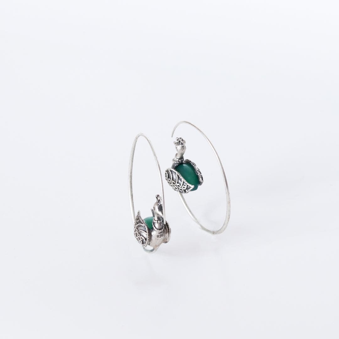 Peacock Hoop Earrings