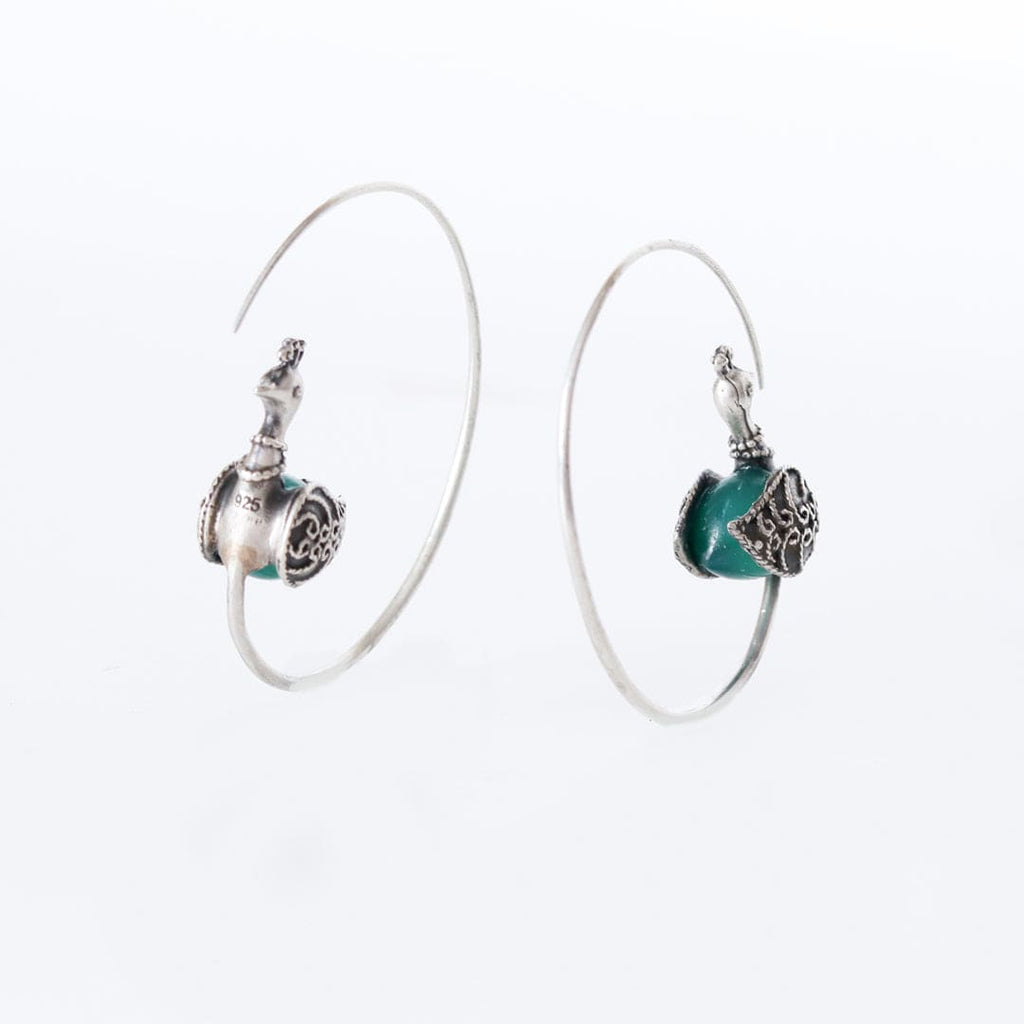 Peacock Hoop Earrings