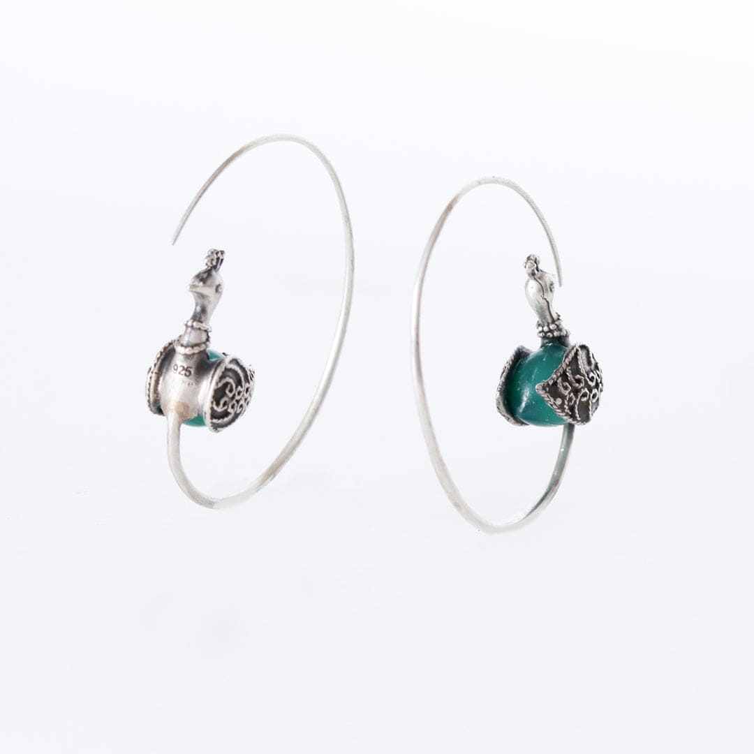 Peacock Hoop Earrings