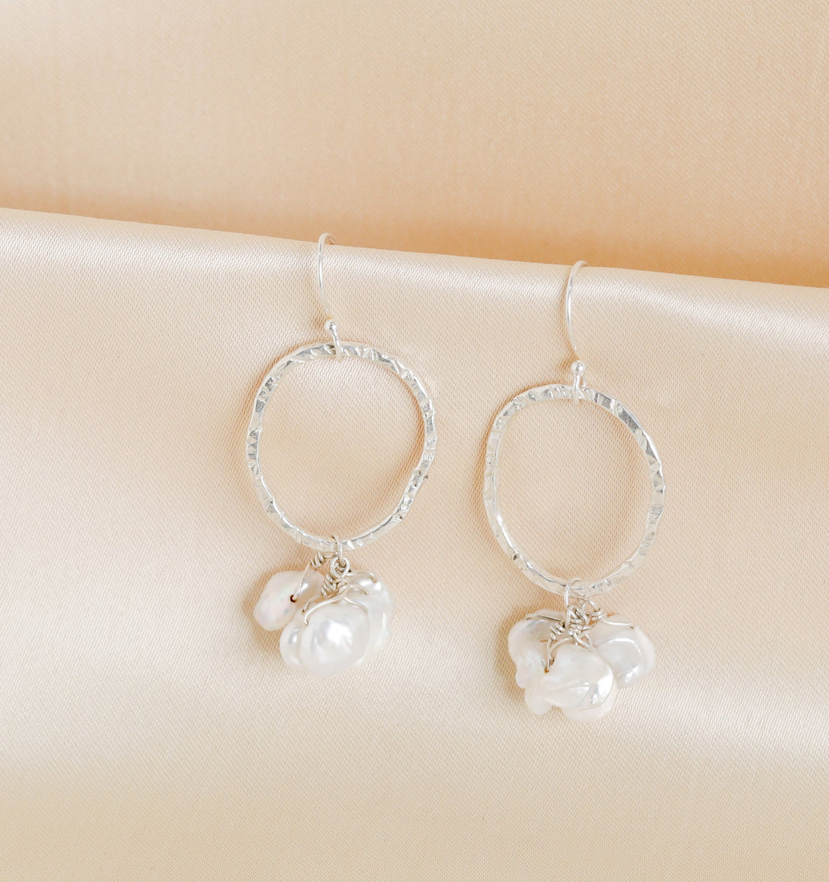 Clustered Pearl Hook Earrings