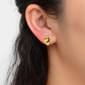 Retro Women Party Decoration Leopard Print Square Stud Hypoallergenic Earrings