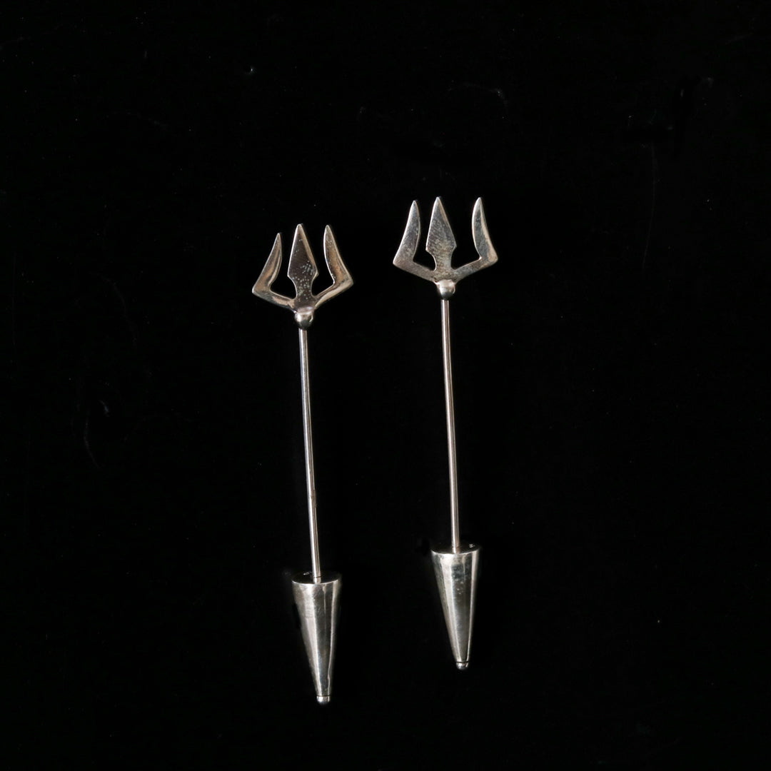 Silver Trishul Earrings