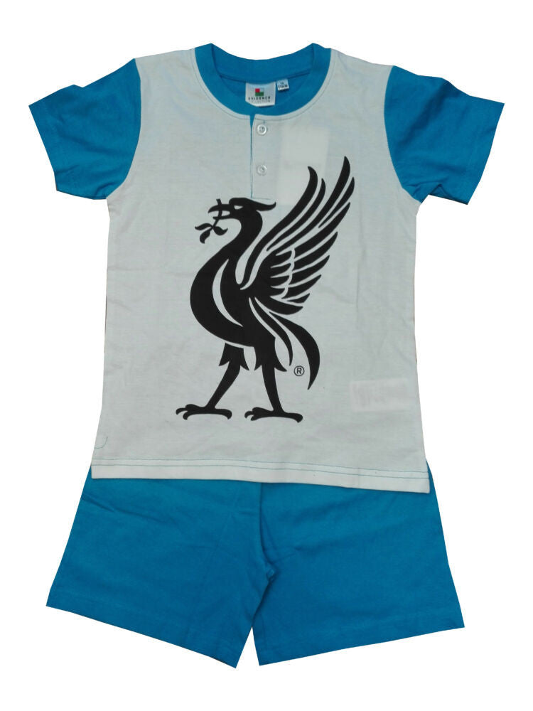 Short-sleeved cotton children's pyjamas - Evidence - medium blue - 110