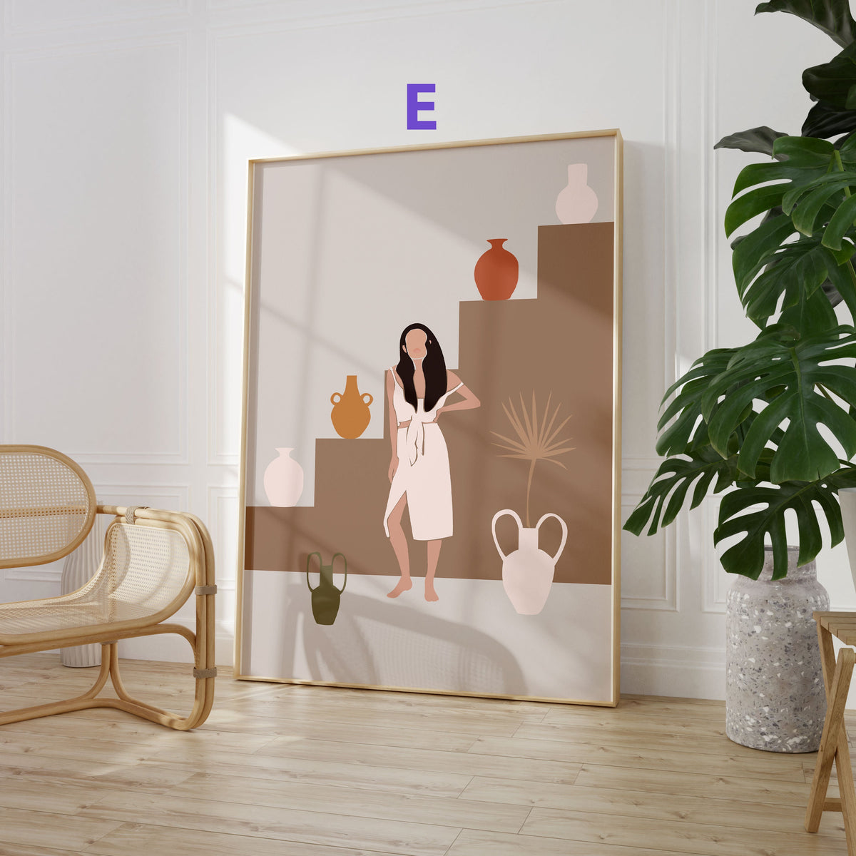 Boho Frauen Poster · Geschenkidee · Terrakotta, Wüstenkunst und Abstrakte Figuren · Dekoprint ohne Rahmen-6