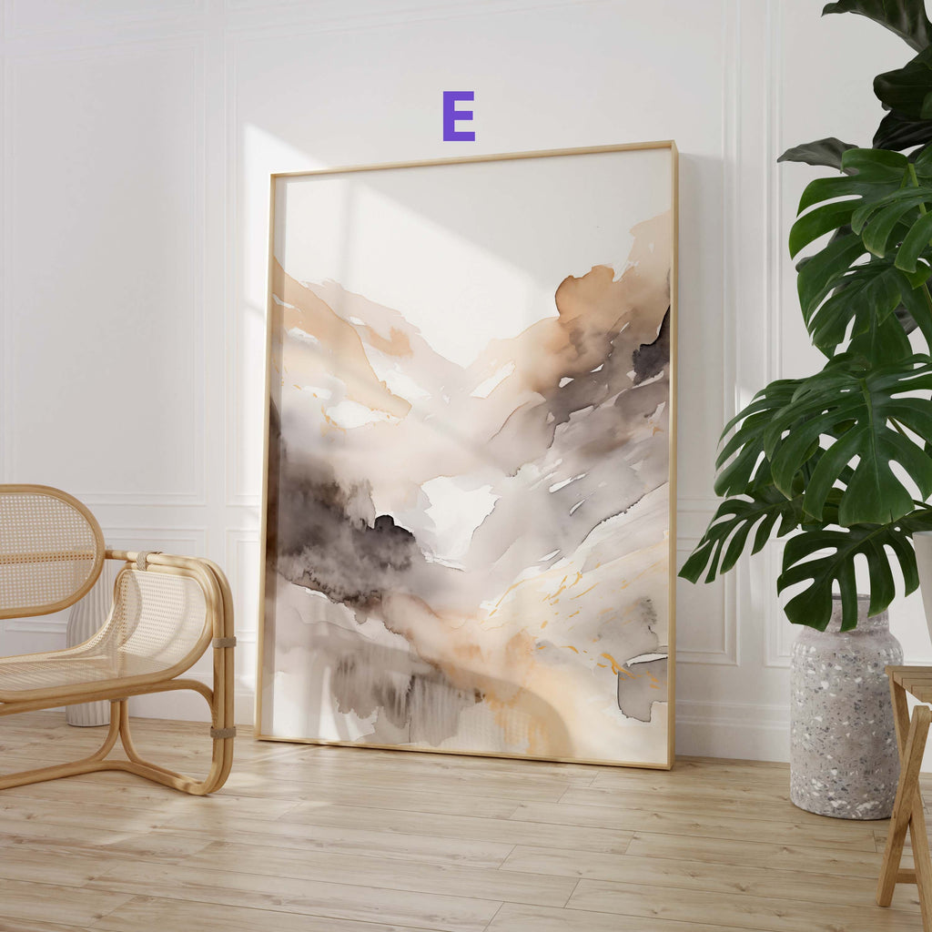 Skandinavische Natur Poster · Geschenkidee · Sanfte Aquarell Landschaften und Nebelwald Wandkunst für Wohnzimmer · Print ohne Rahmen