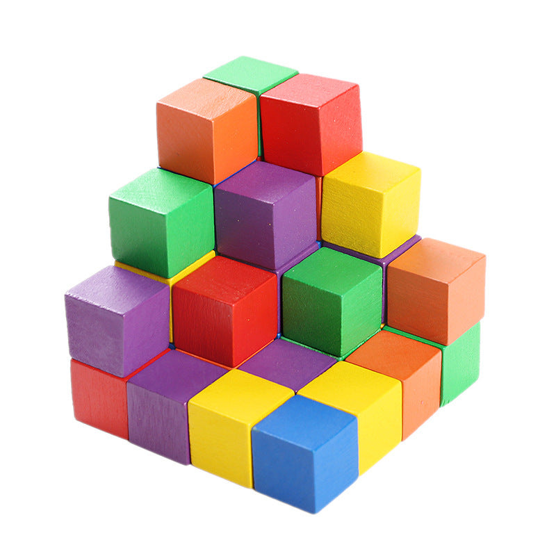Educational Wooden Building Blocks Set with 100 Cubes for Kids