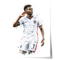 England Fussball Poster  · Geschenkidee · Aquarell Sport Wandbild · Deko Print ohne Rahmen