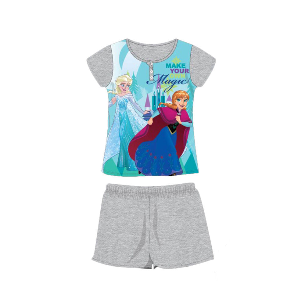 Summer short-sleeved cotton pajamas for kids - Disney Ice Magic - grey - 140