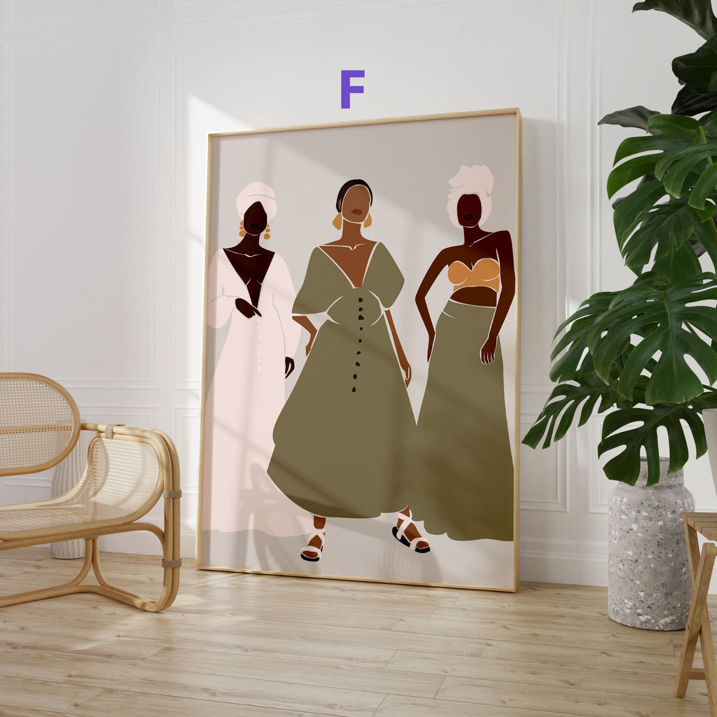 Boho Frauen Poster · Geschenkidee · Terrakotta, Wüstenkunst und Abstrakte Figuren · Dekoprint ohne Rahmen-7