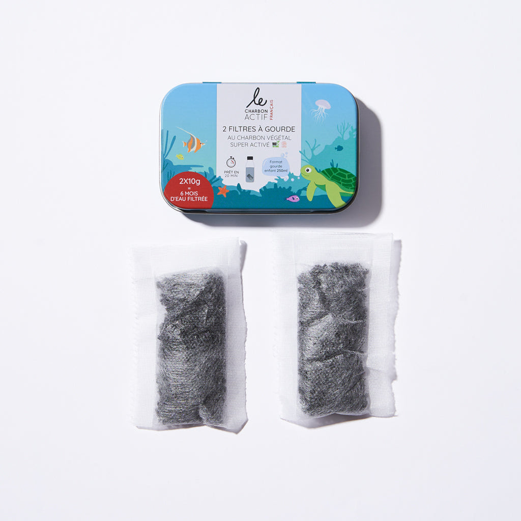 Lot de 2 filtres à eau au charbon actif pour gourde enfant