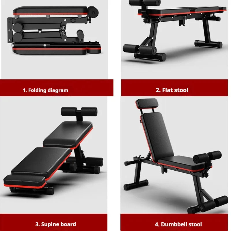 Multifunctional Folding Fitness Bench Stool - Sports & Fitness > Exercise, Gym & Fitness > Exercise Benches at Dealshubindia