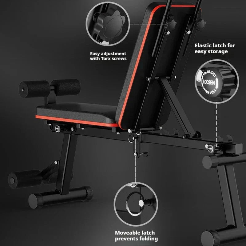 Multifunctional Folding Fitness Bench Stool - Sports & Fitness > Exercise, Gym & Fitness > Exercise Benches at Dealshubindia