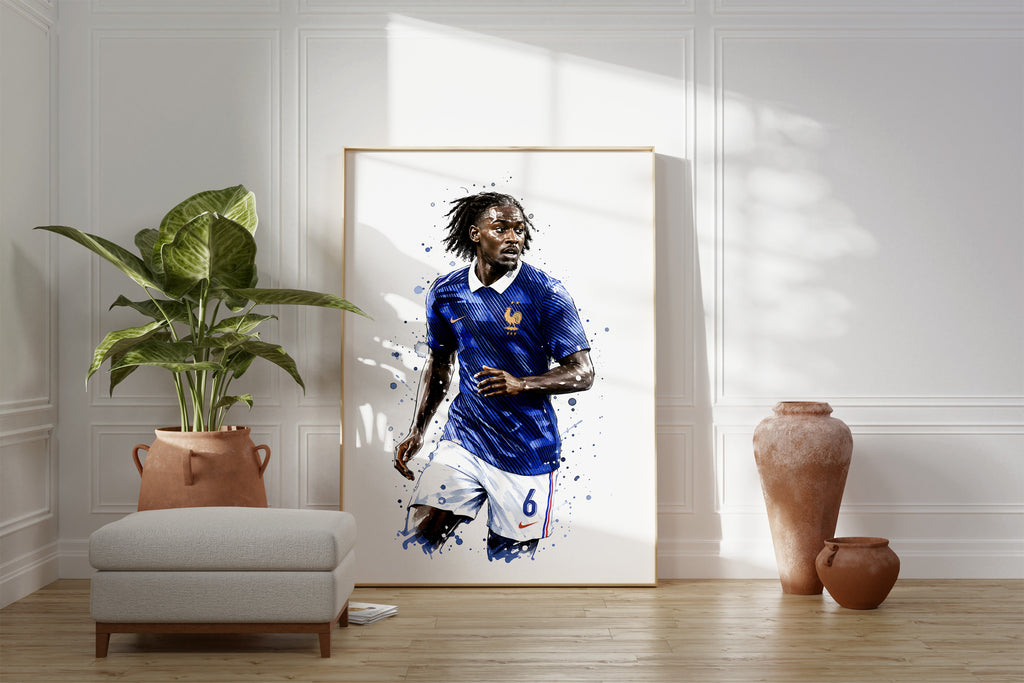 Frankreich Fußball Poster · Geschenkidee · Aquarell Sport Wandbild · Deko Print ohne Rahmen