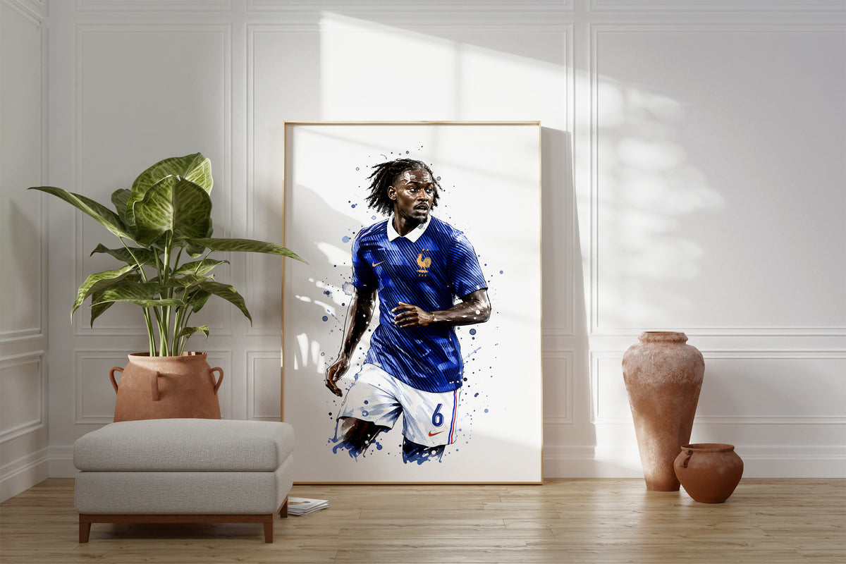 Frankreich Fußball Poster · Geschenkidee · Aquarell Sport Wandbild · Deko Print ohne Rahmen