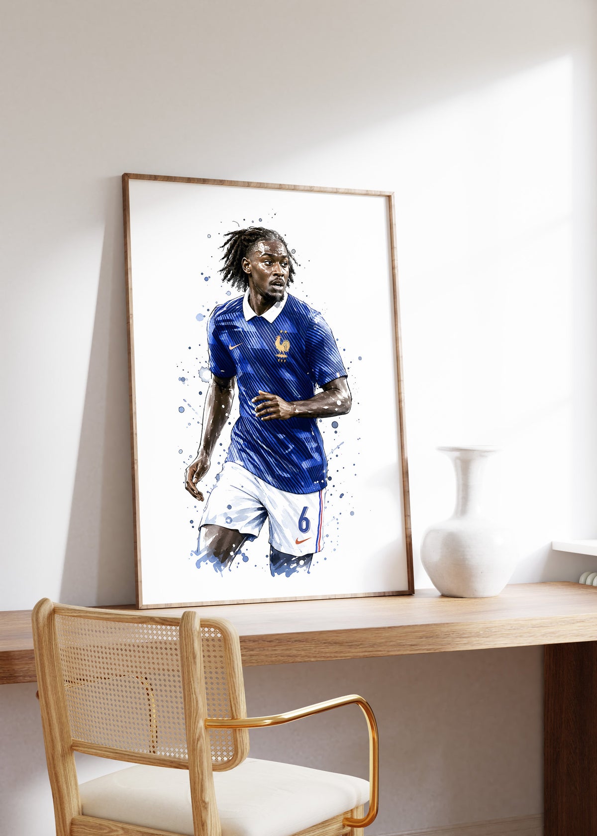 Frankreich Fußball Poster · Geschenkidee · Aquarell Sport Wandbild · Deko Print ohne Rahmen